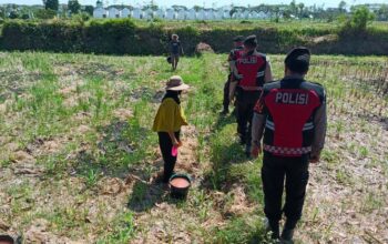 Polres Lombok Barat Dukung Ketahanan Pangan Lewat Patroli Humanis di Desa Kuripan
